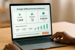 Visual of the Zinlight partner dashboard