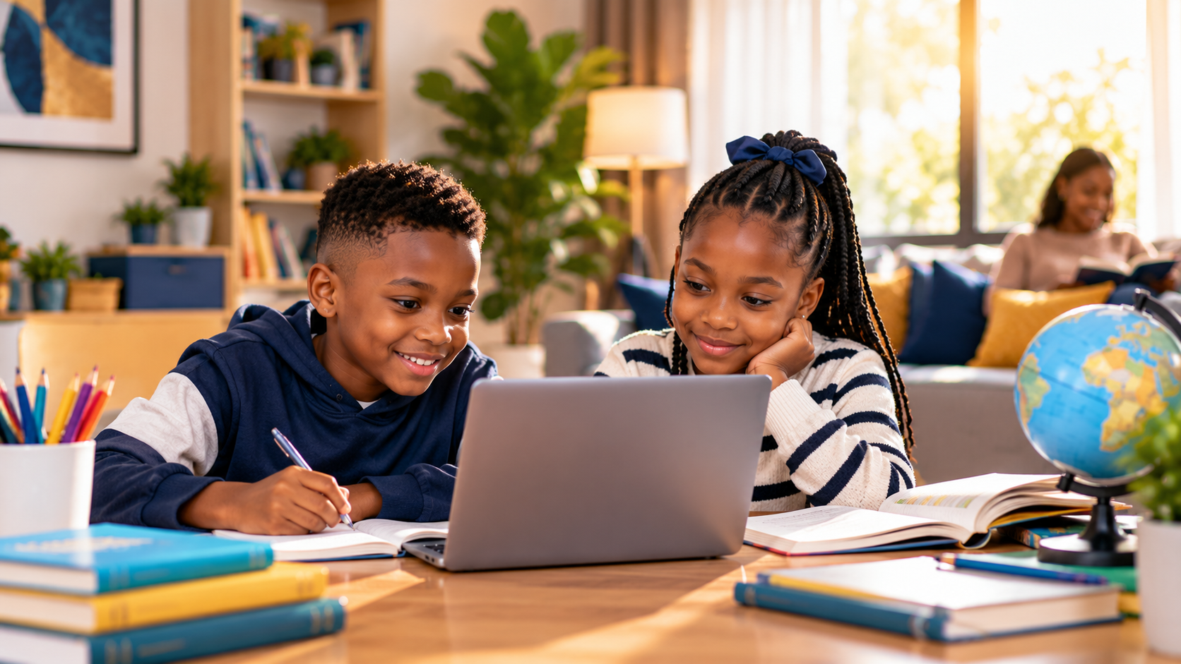 Primary school learners engaged in purposeful digital learning